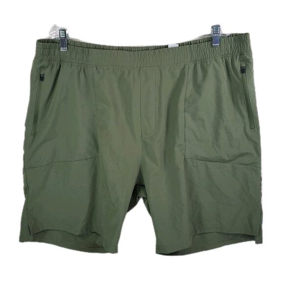 Right Of Way Shorts Men’s XXL Green 7.5” Inseam Drawstring Lined Running Active - Picture 1 of 10